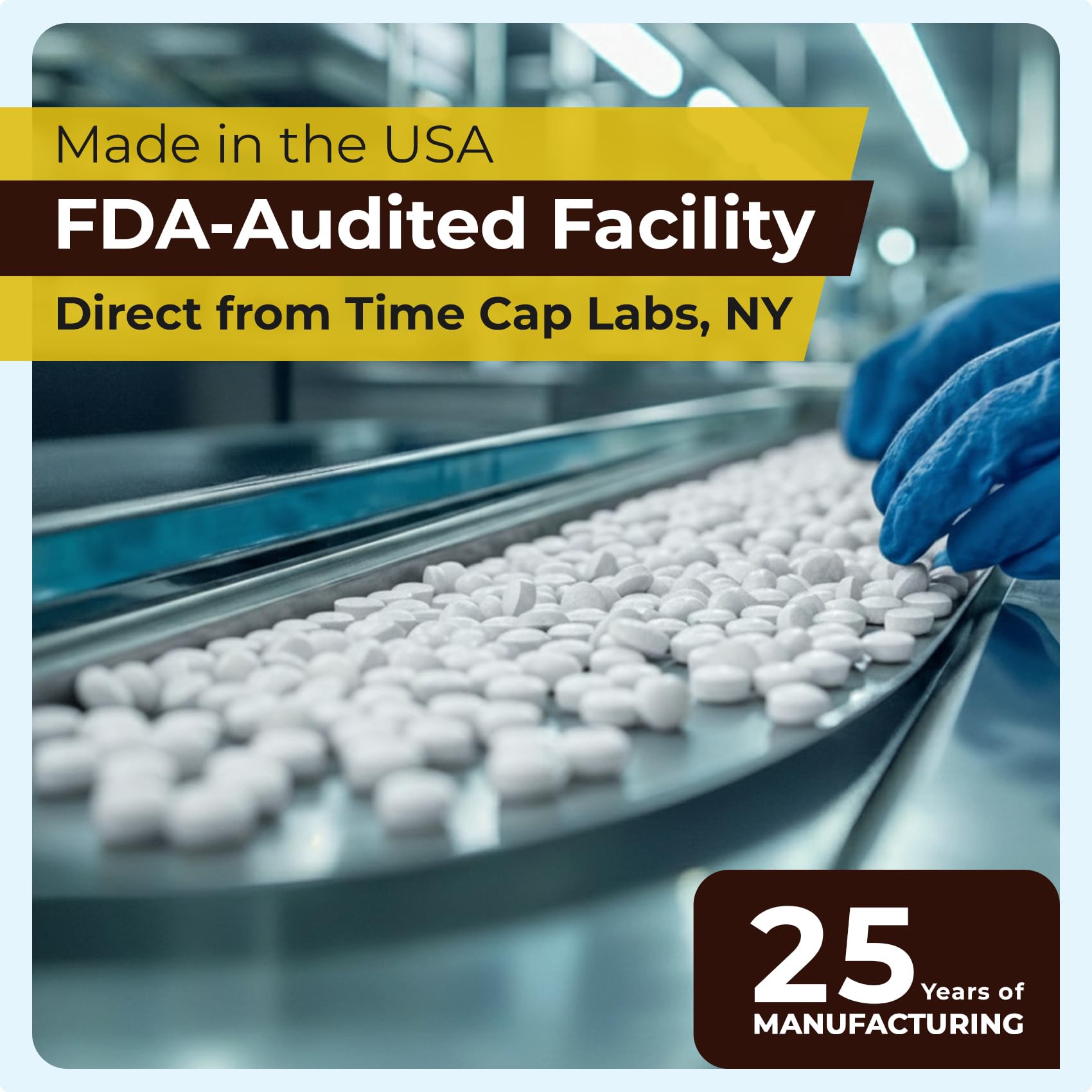 Time-Cap Labs Timely 325 milligram pain relief supplement side panel showing drug facts
