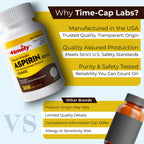 Authentic USA sourced three hundred count aspirin bottle for muscle ache and headache relief
