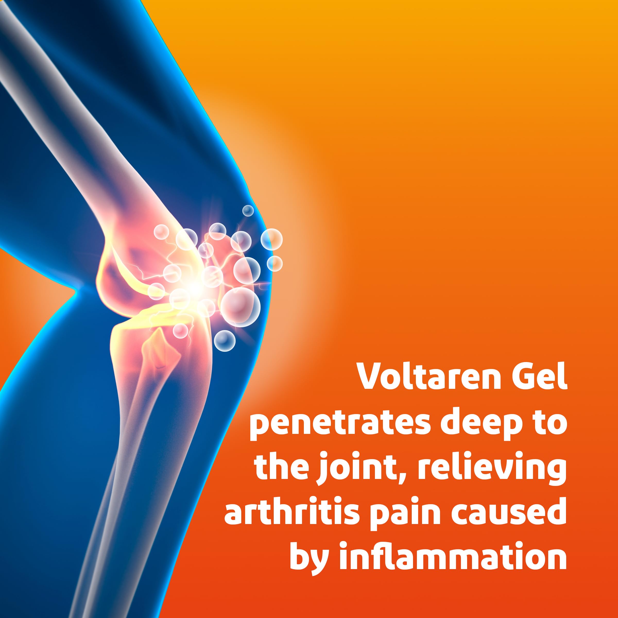 Voltaren joint pain relief formula pack being held to demonstrate one handed opening