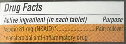 Pharbest adult low dose aspirin 81 milligram daily heart health regimen value bottle