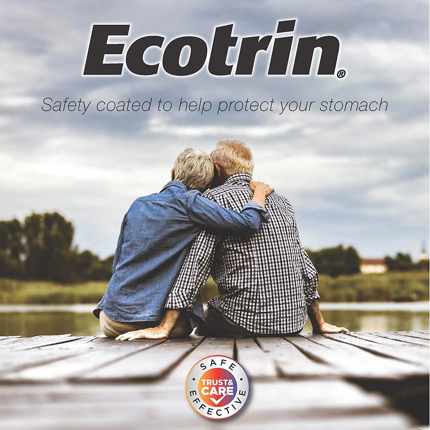 Imported Ecotrin eighty one milligram daily aspirin bottles highlighting stomach protection coating