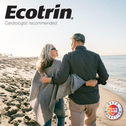 Ecotrin safety coated aspirin dual pack overview emphasizing the enteric stomach protection formula