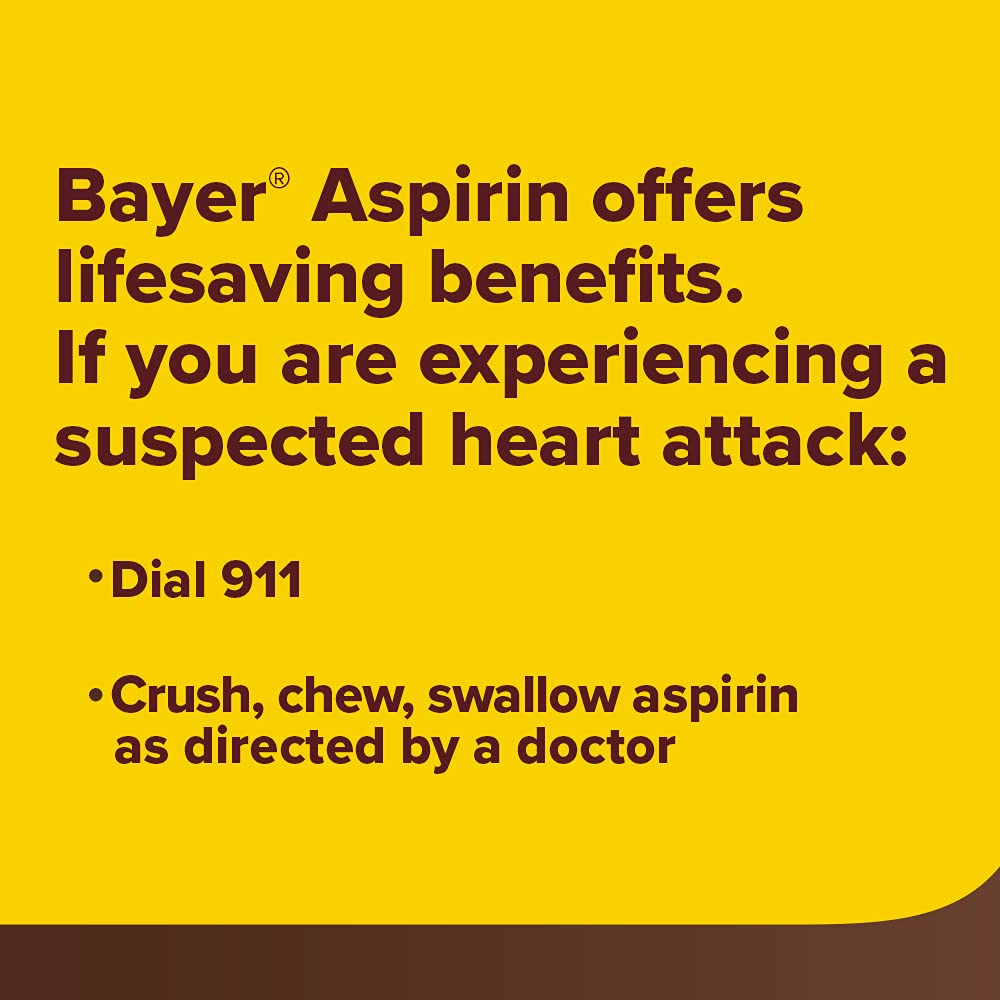 Authentic USA imported Bayer low dose chewable aspirin tablets warning directions.