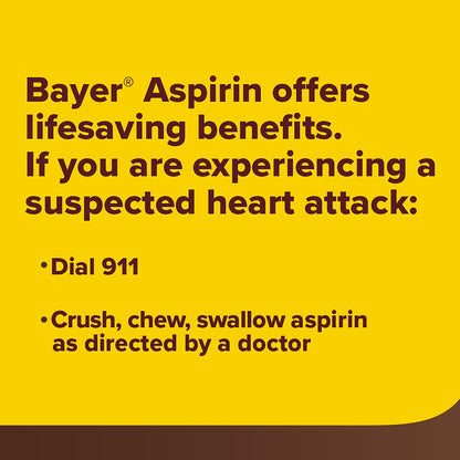 Authentic USA imported Bayer low dose chewable aspirin tablets warning directions.