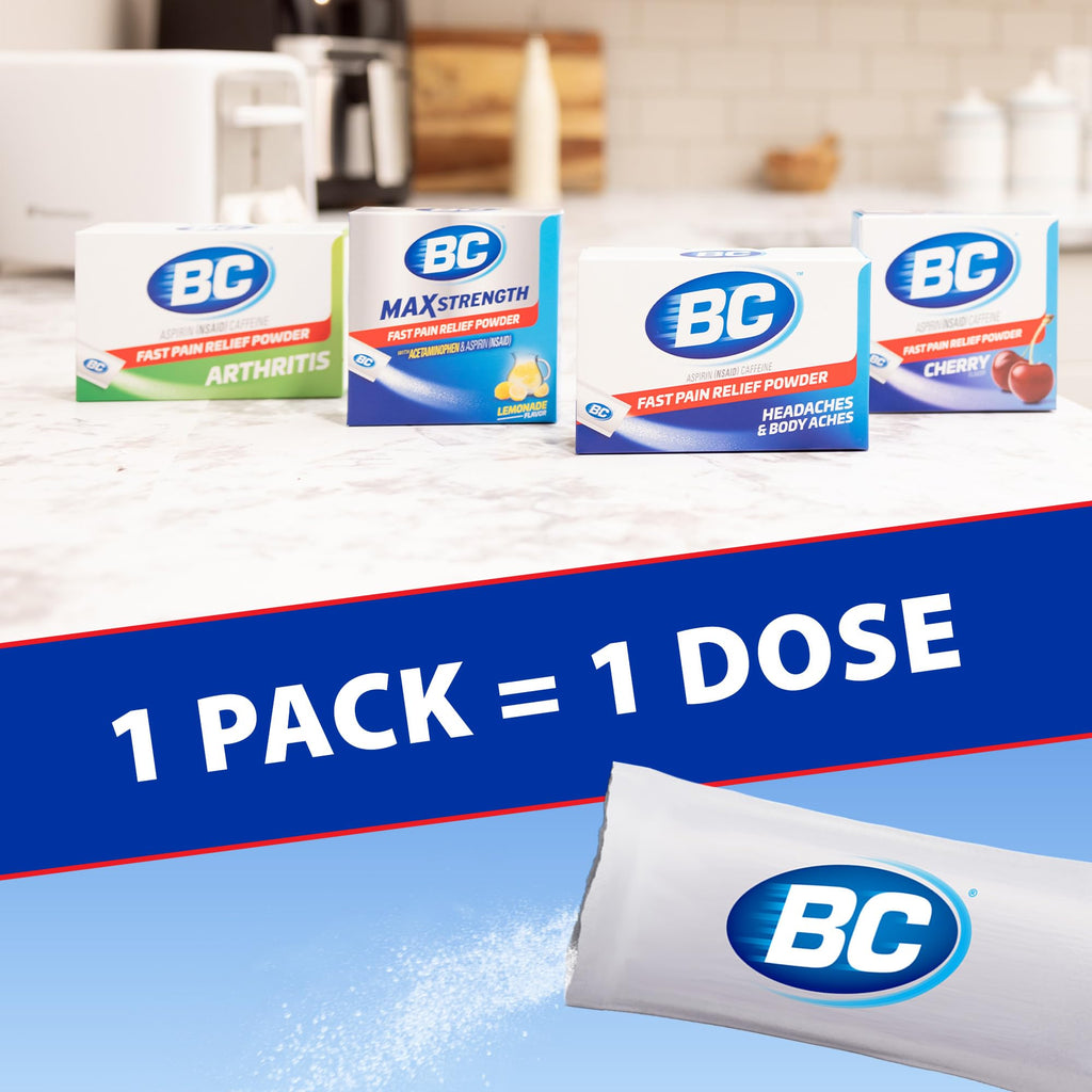 BC headache relief powder four count pack of six multi pack bundle display