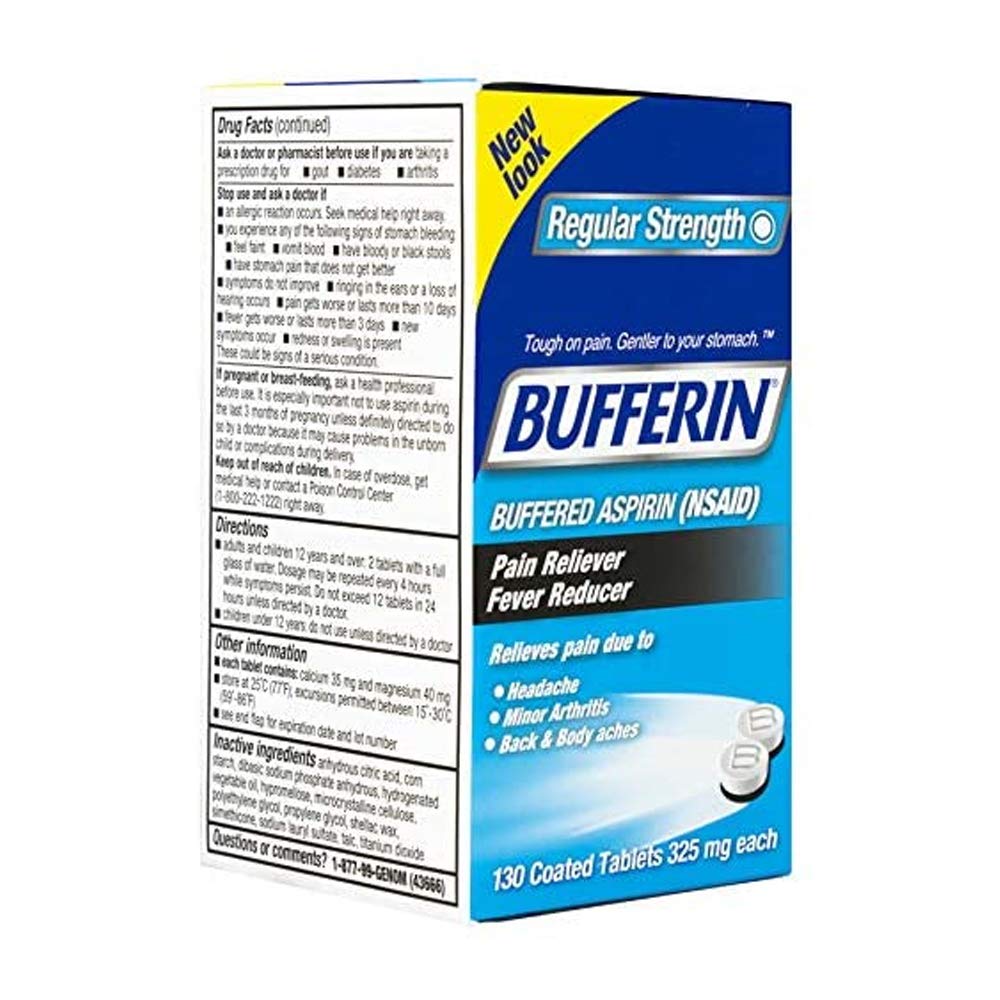 Authentic USA imported Bufferin pack of three bottles for multi symptom relief