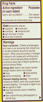 Authentic Bayer genuine aspirin 50 count bottle for multi symptom relief