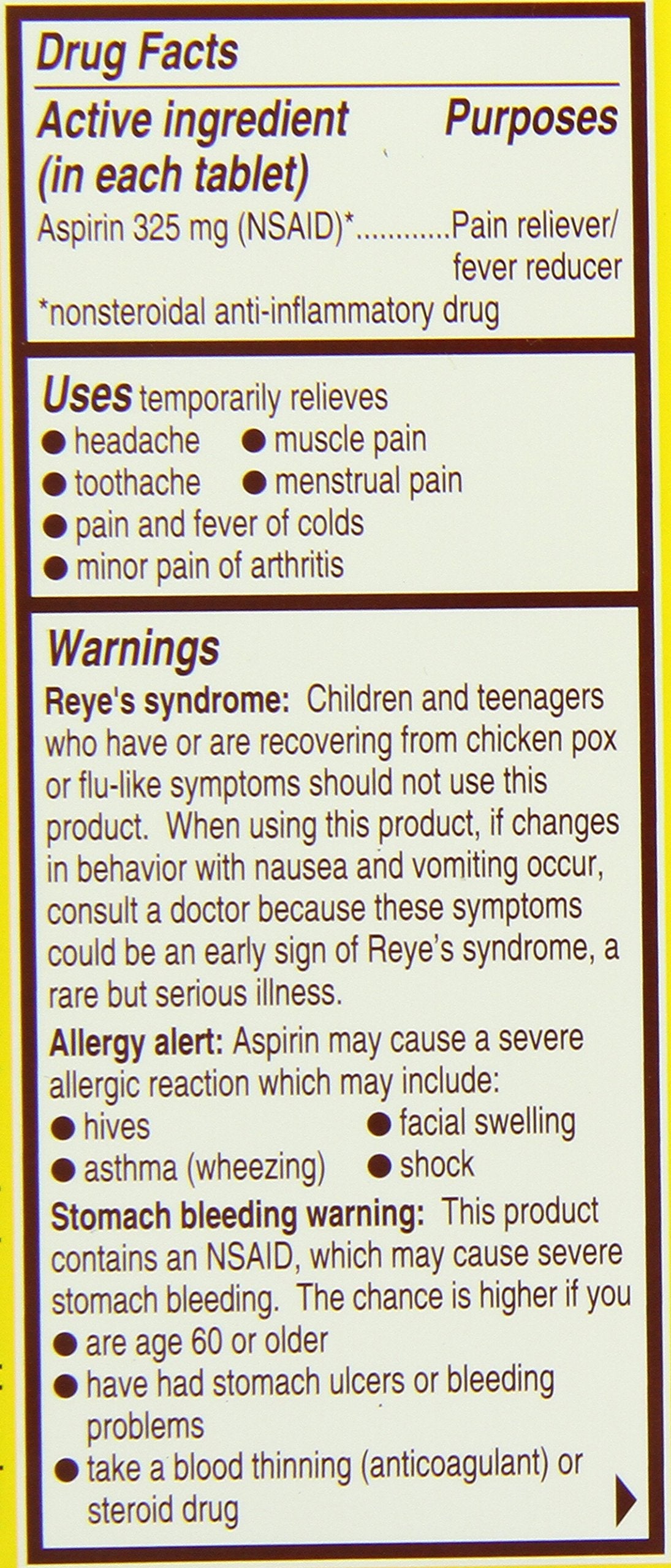 Authentic Bayer genuine aspirin 50 count bottle for multi symptom relief