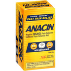 Anacin Aspirin and Caffeine coated pain reliever tablets