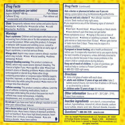 Anacin Fast Pain Relief twin pack imported from USA