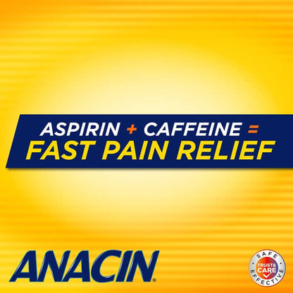 Anacin 400 mg aspirin tablets for backache and toothache