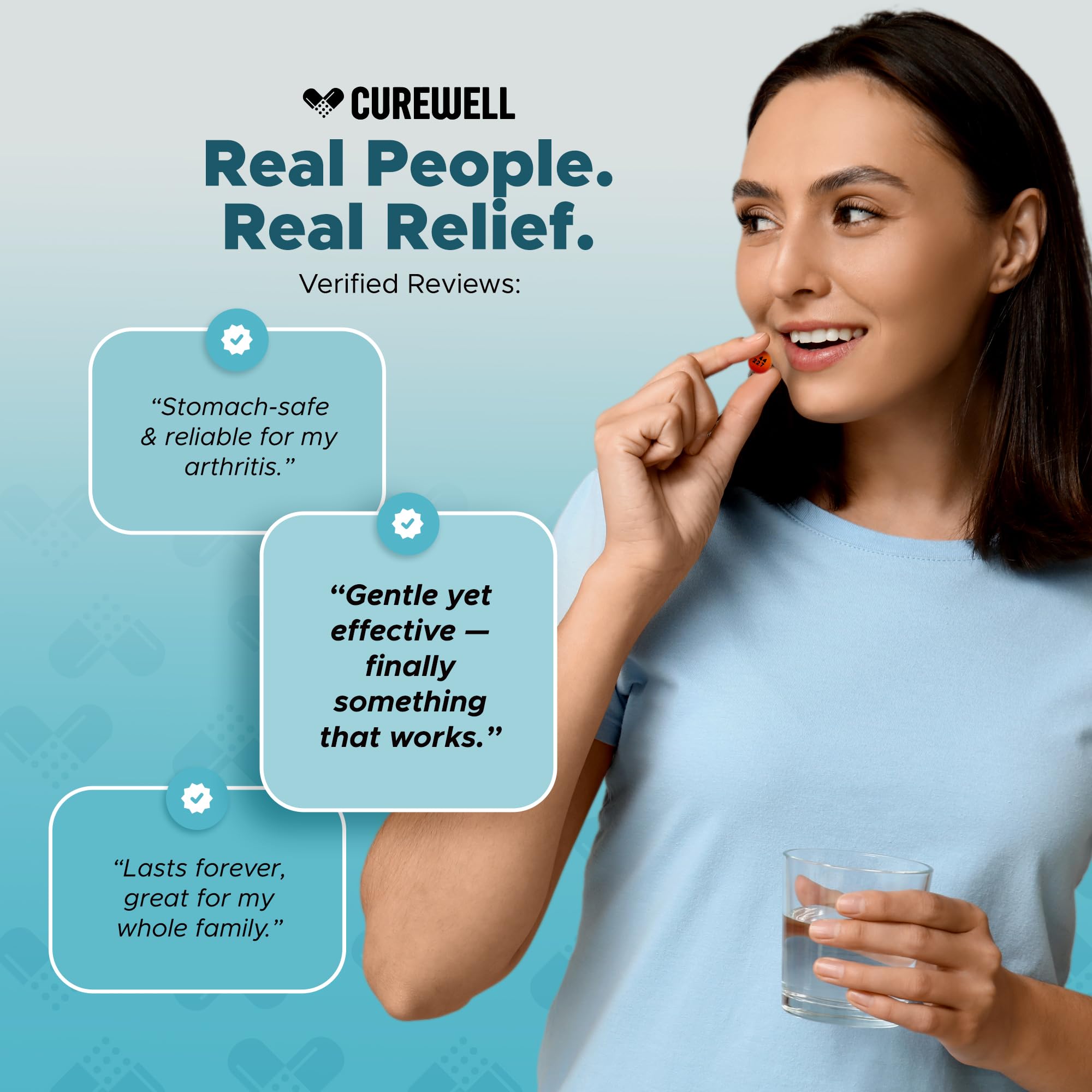 Close up of Curewell 325mg fever reducer and headache relief bottle cap