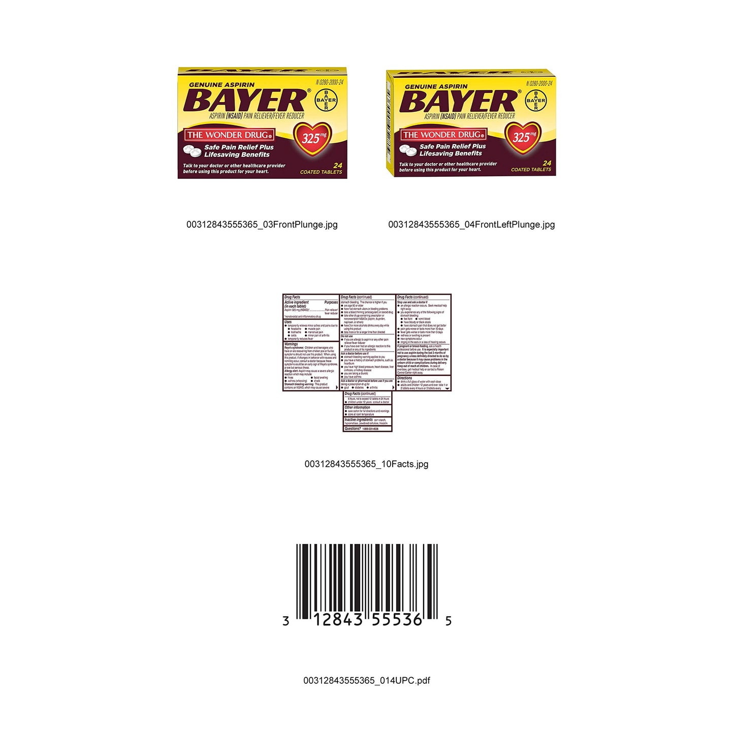 Bayer Genuine Aspirin twenty four count compact travel size medical bottle