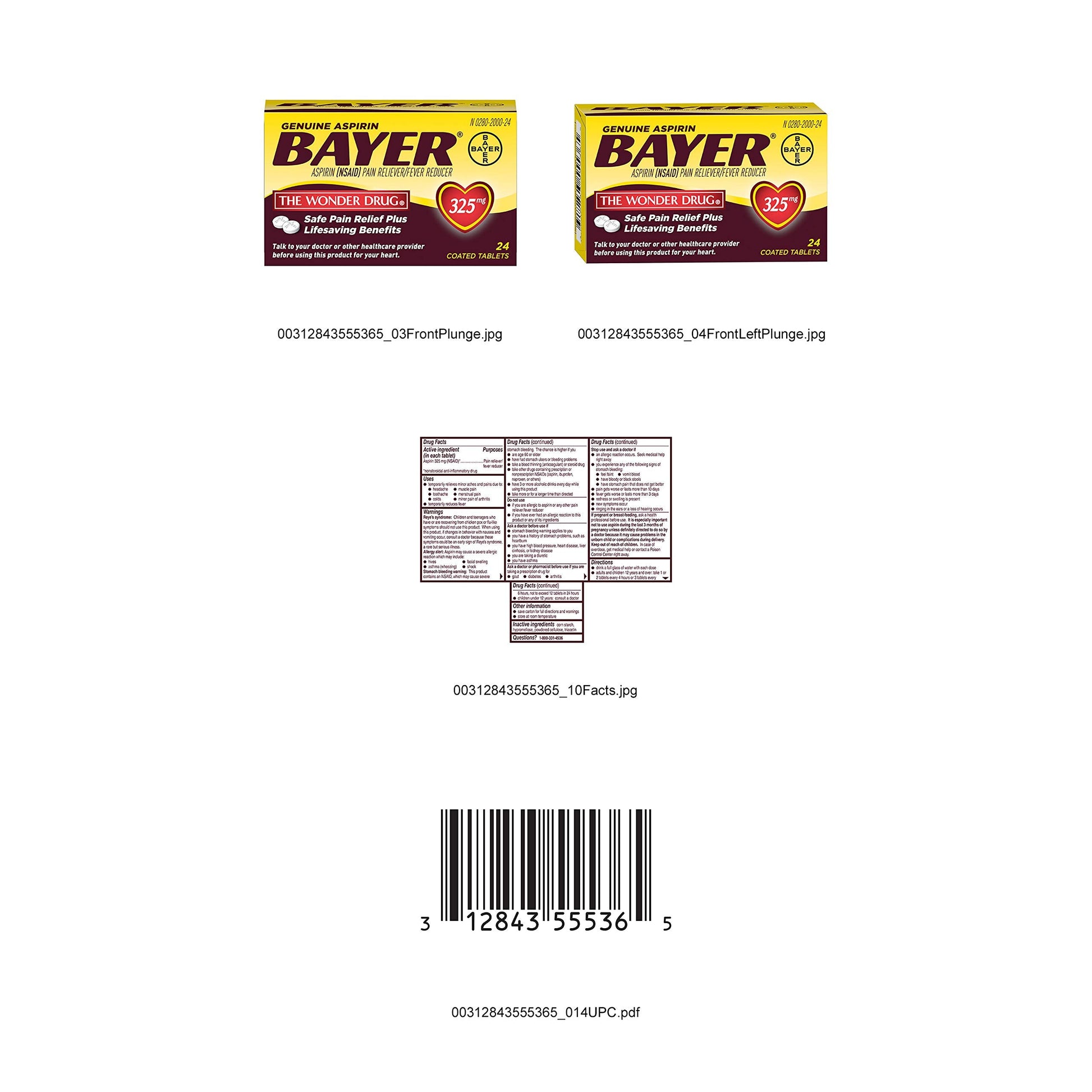 Bayer Genuine Aspirin twenty four count compact travel size medical bottle