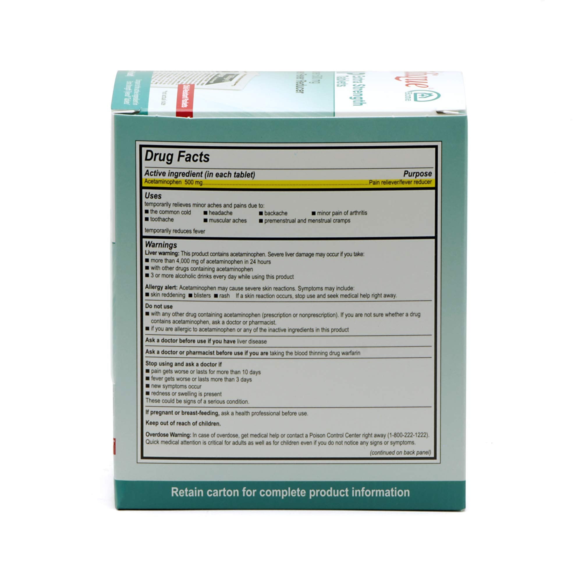 Medique 70433 Extra Strength non aspirin pain reliever and fever reducer 100 count box display