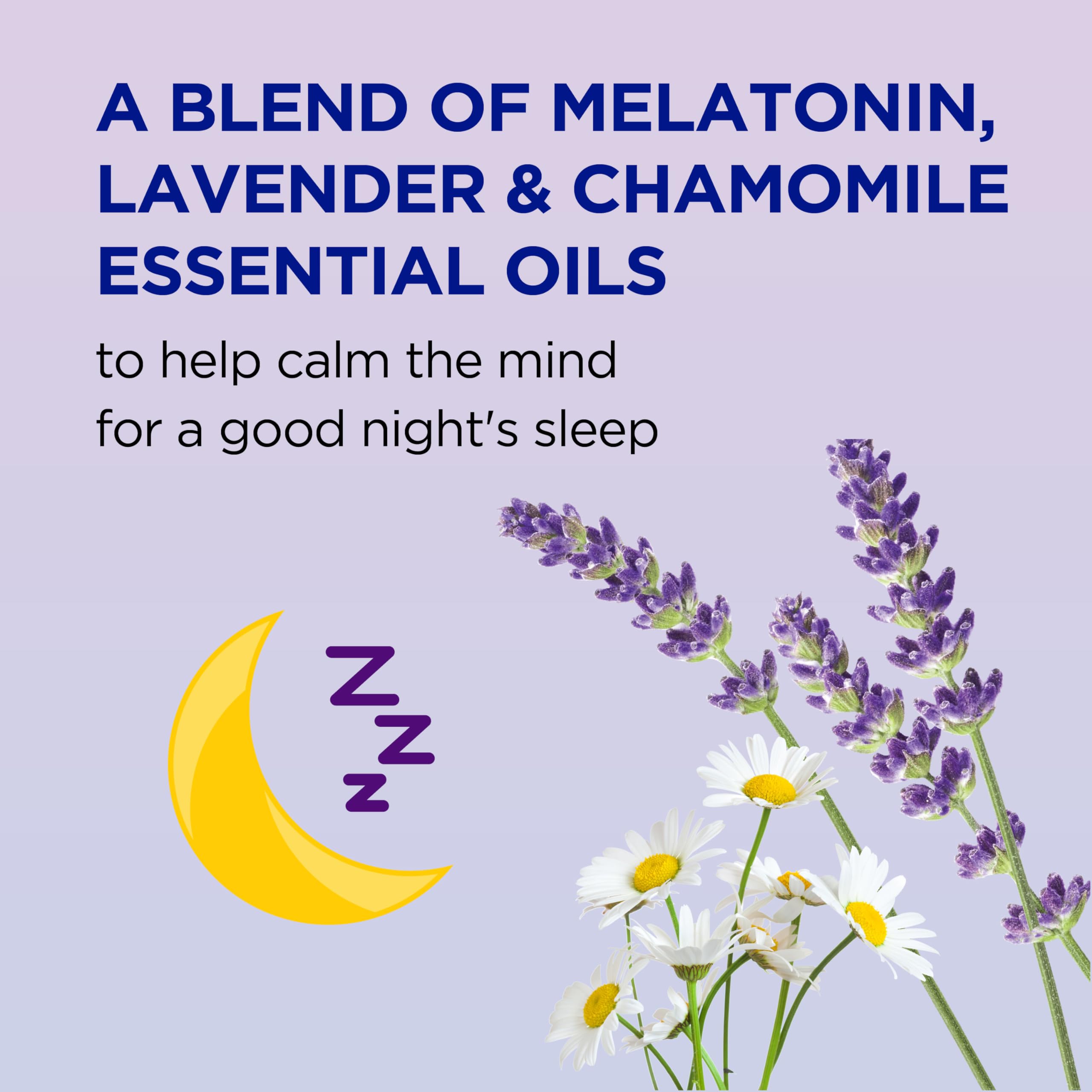Authentic imported USA sleep spray bottle showing active ingredients.