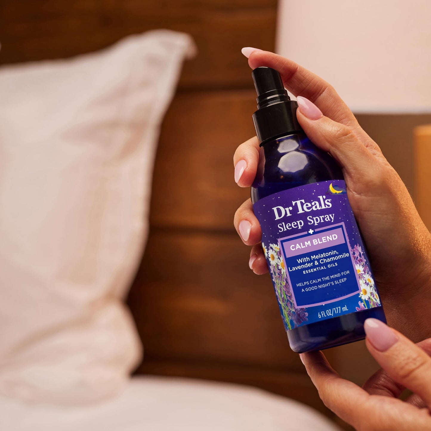 Soothing essential oil relaxation mist for stress relief and better sleep.
