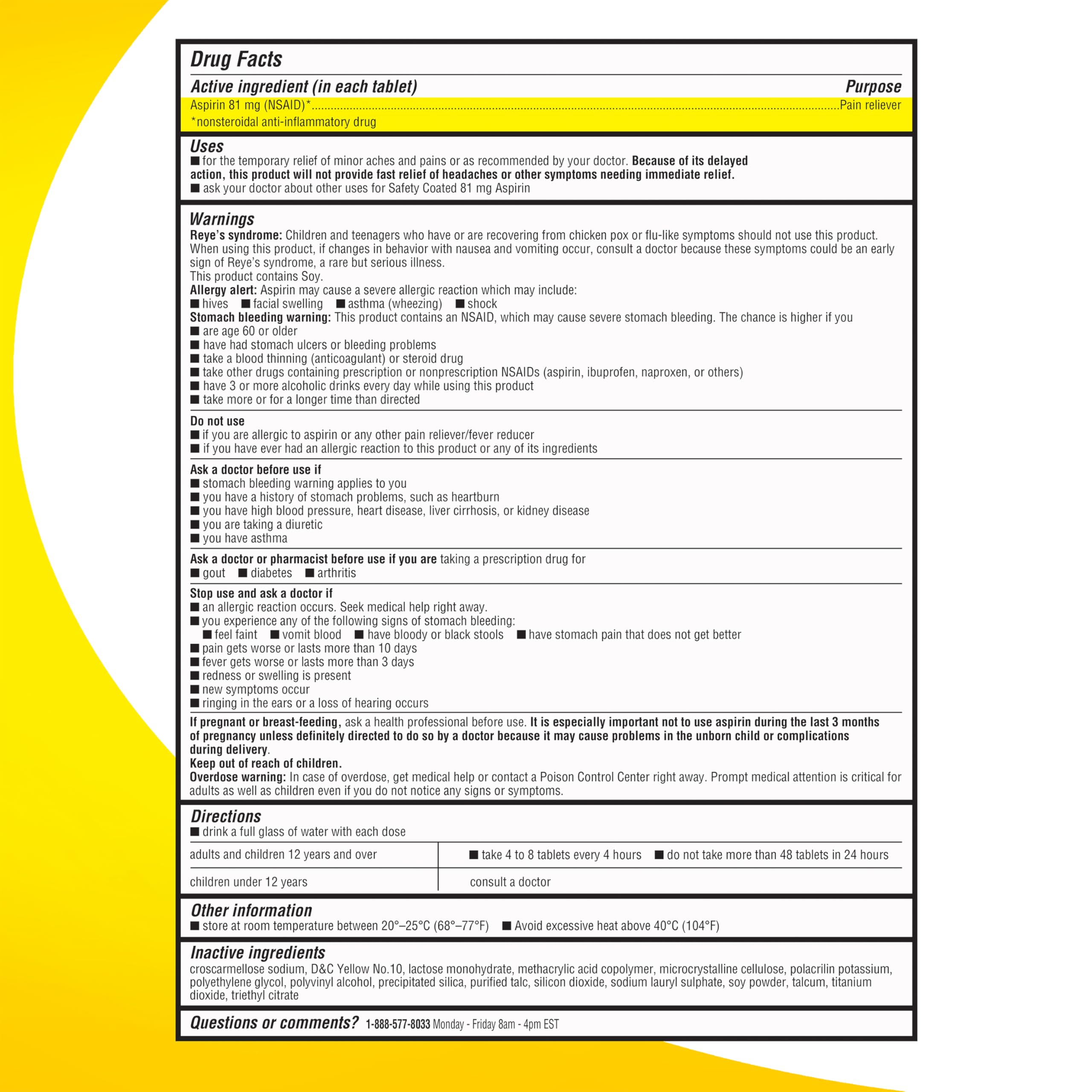 Right Remedies enteric coated aspirin 500 count packaging showcasing stomach protection benefits