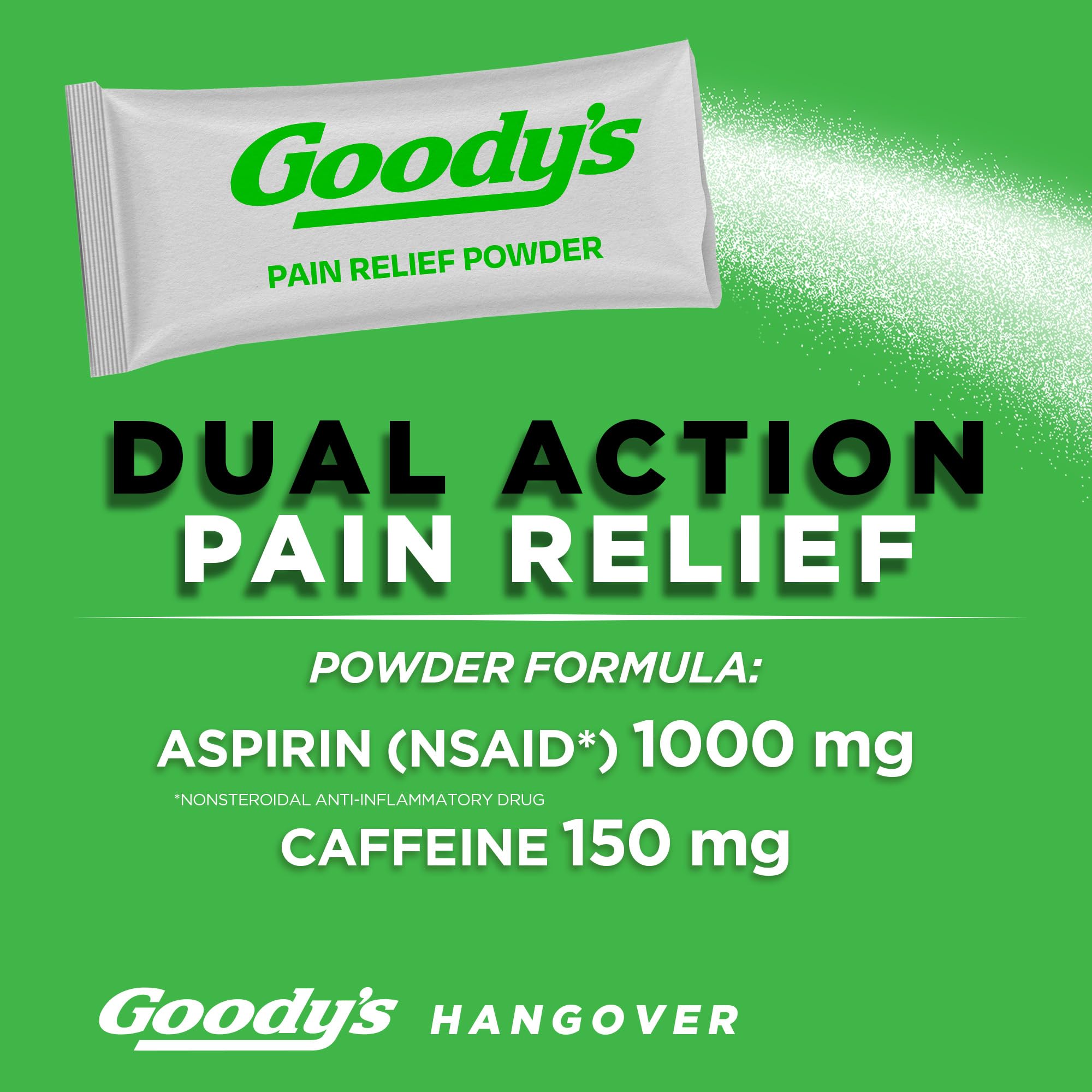 Goody's dual action hangover recovery powder sticks display