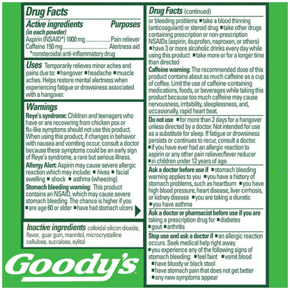 Goody's Hangover portable single dose stick pack opened for use
