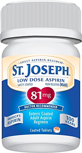 Authentic imported USA St Joseph 81mg NSAID pain reliever micro tablets scale size view