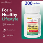 GeriCare aspirin 81mg enteric coated nonsteroidal anti inflammatory drug bottle cap design