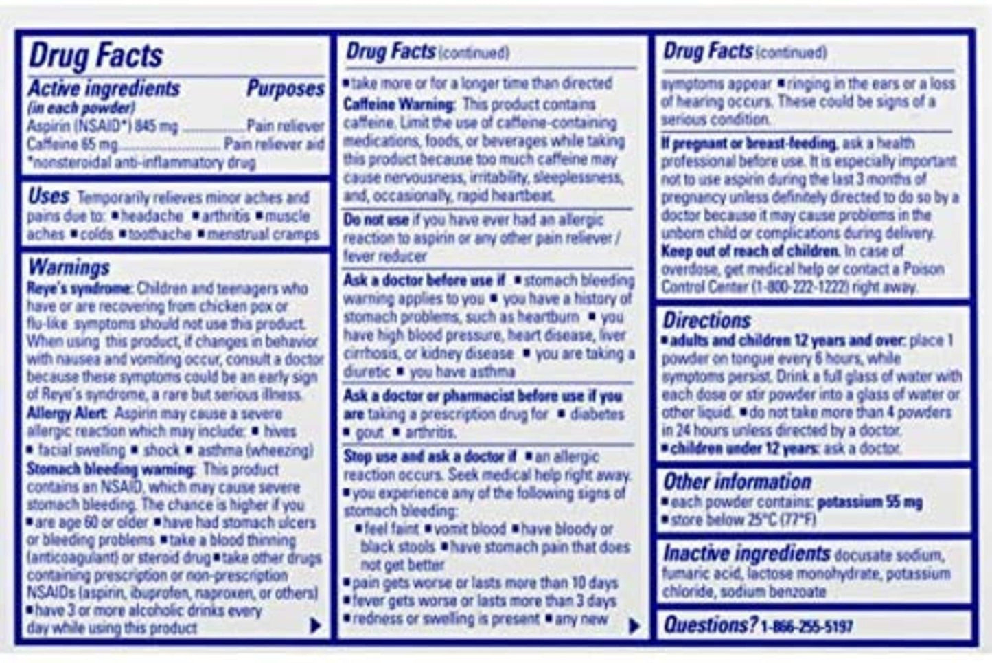 Authentic USA imported Stanback headache powder box setup