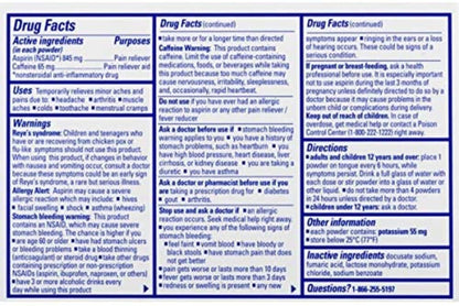 Authentic USA imported Stanback headache powder box setup