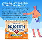 Close up view of the adult low dose aspirin safety seal and orange flavor label details.