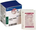 Individually sealed tamper evident aspirin packets from First Aid Only safety kit