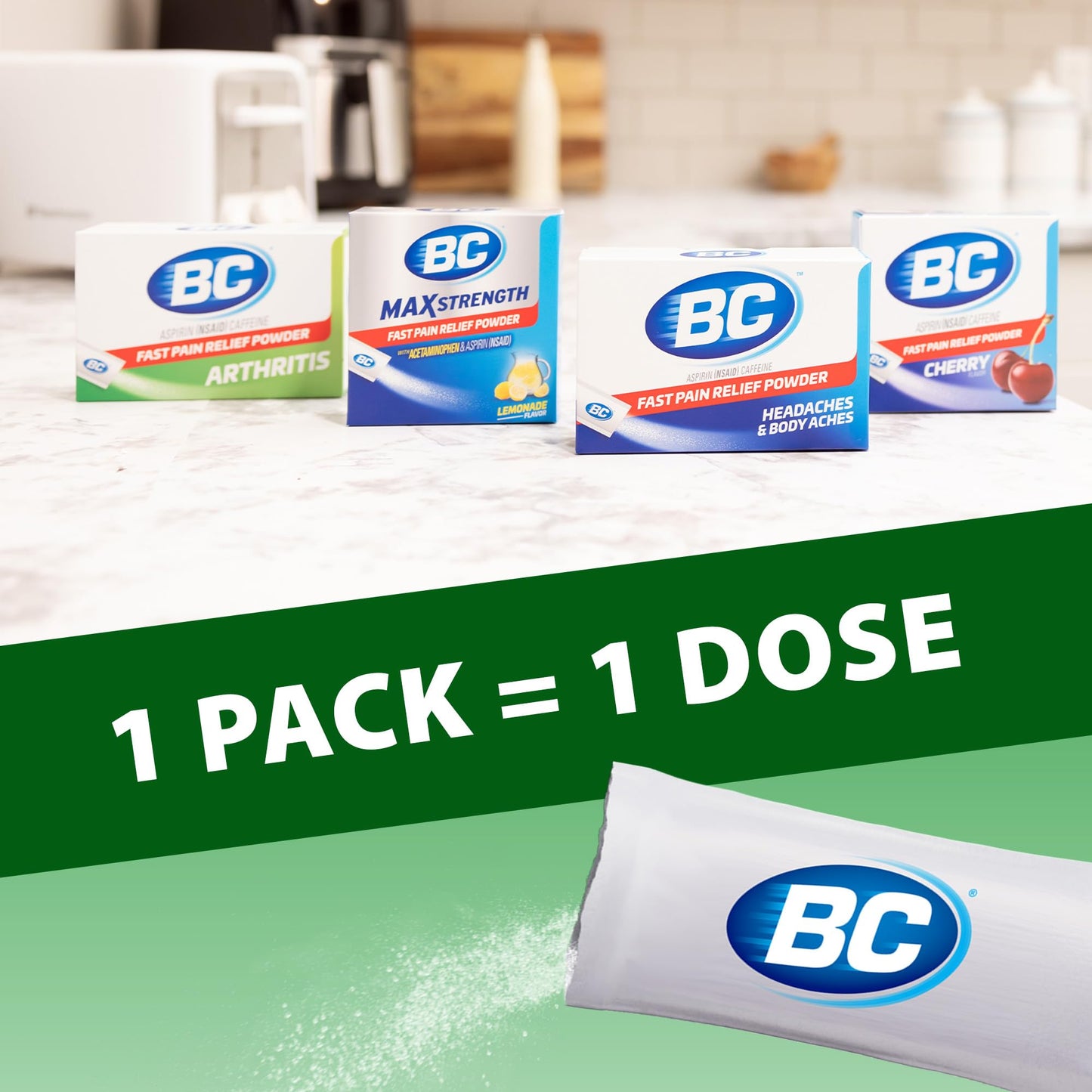 Assembling the BC Powder arthritis stick packets for easy dosage instructions