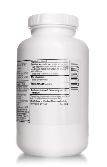 Imported USA over the counter aspirin bottle for fever reduction