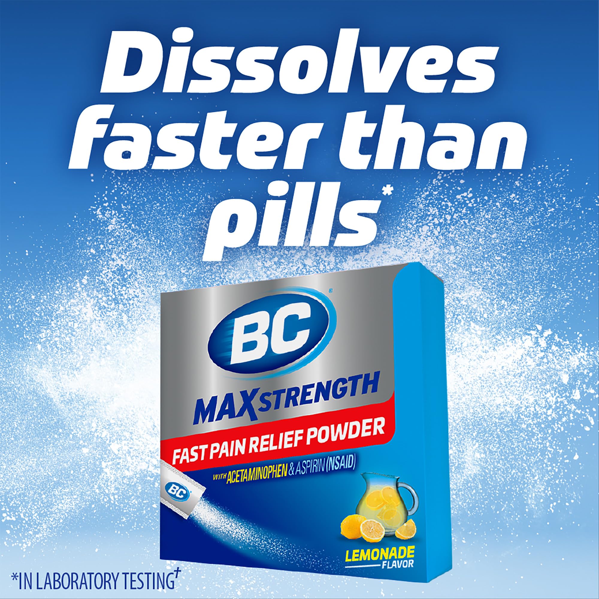 BC Powder Max Strength 16 count packaging showcasing aspirin and acetaminophen dosage