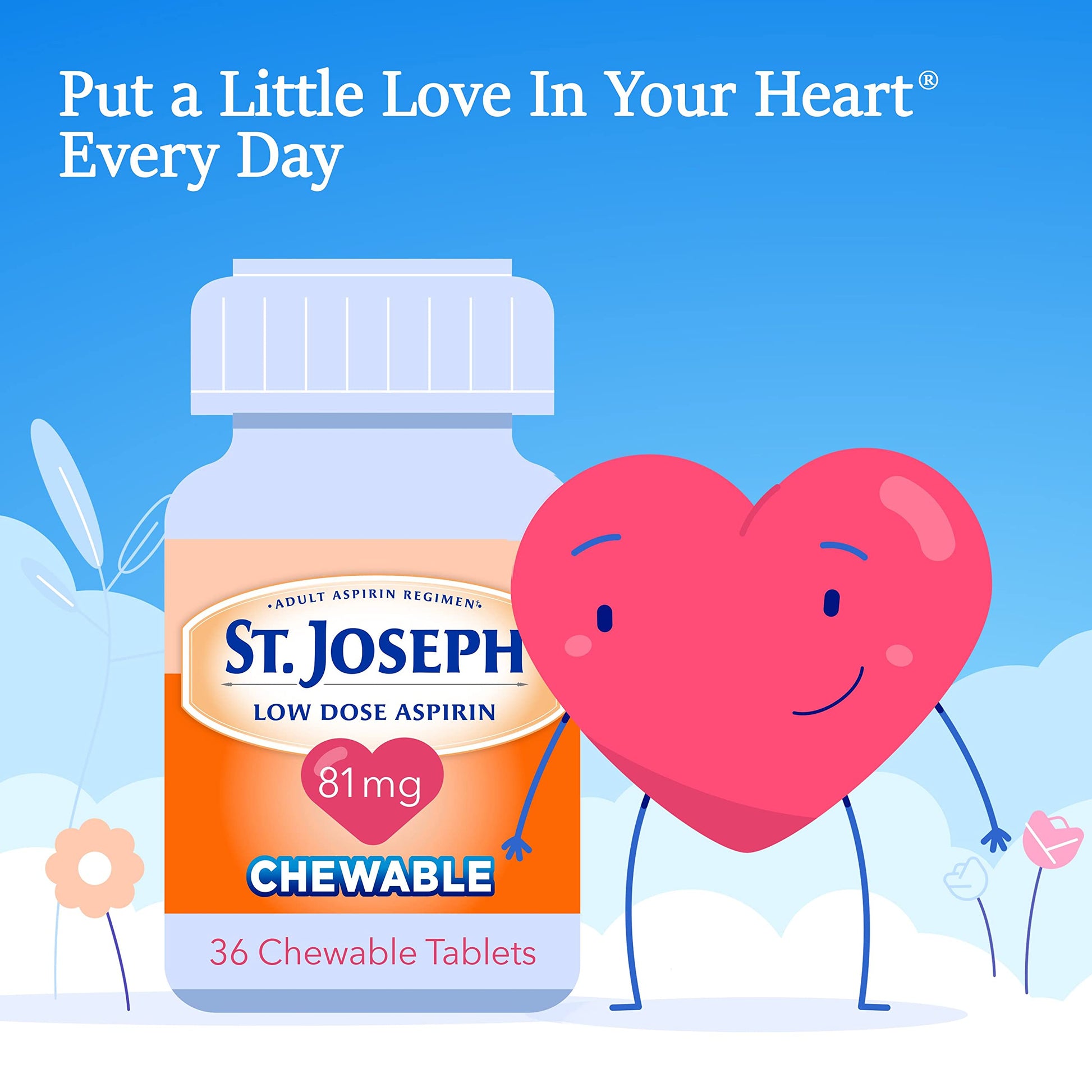 St. Joseph low dose aspirin 108 count value pack showing three individual bottles.