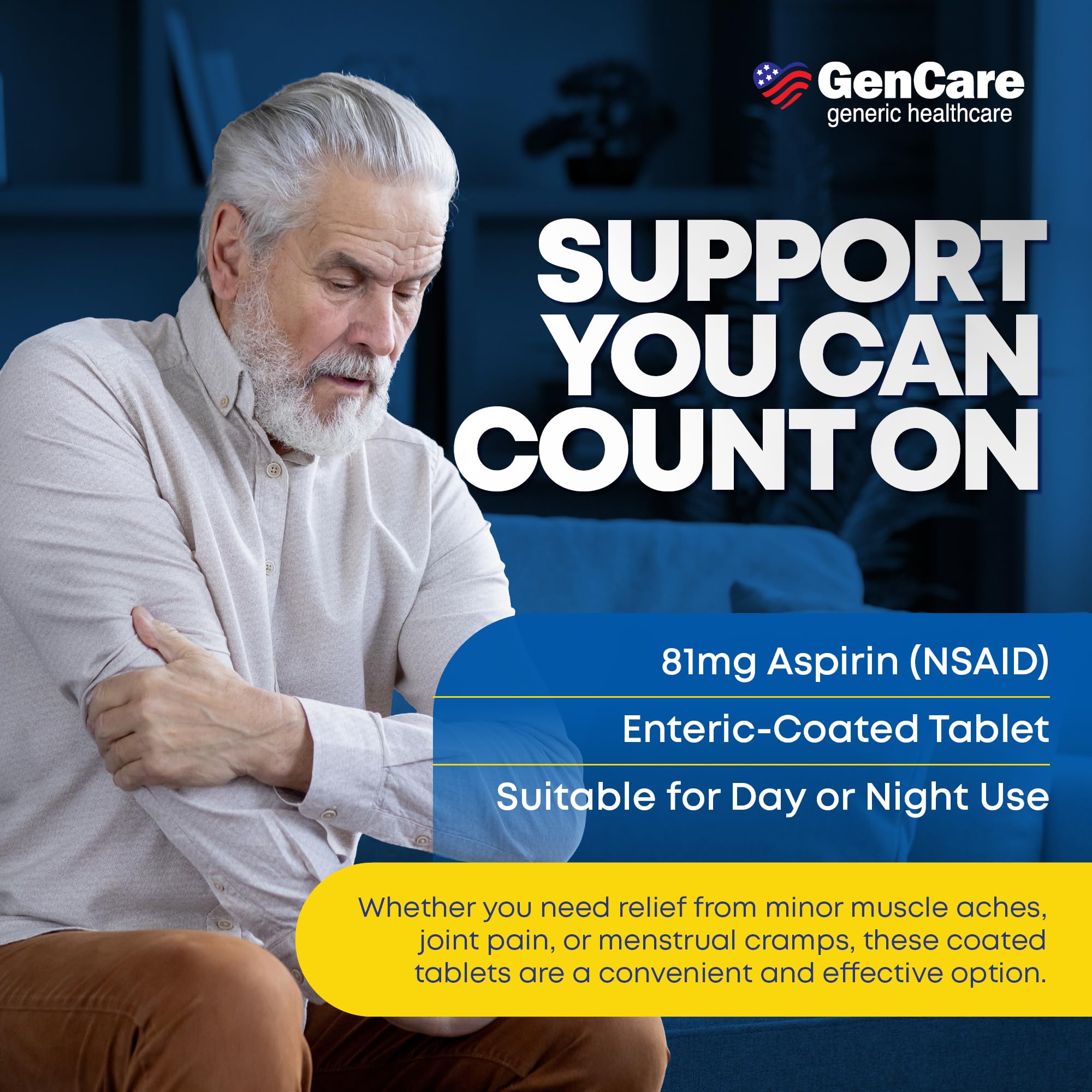 Time-Cap Labs low strength aspirin nonsteroidal anti inflammatory drug bottle side label.