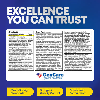 GenCare 500 tablets bulk packaging safety sealed bottle for daily wellness routine.
