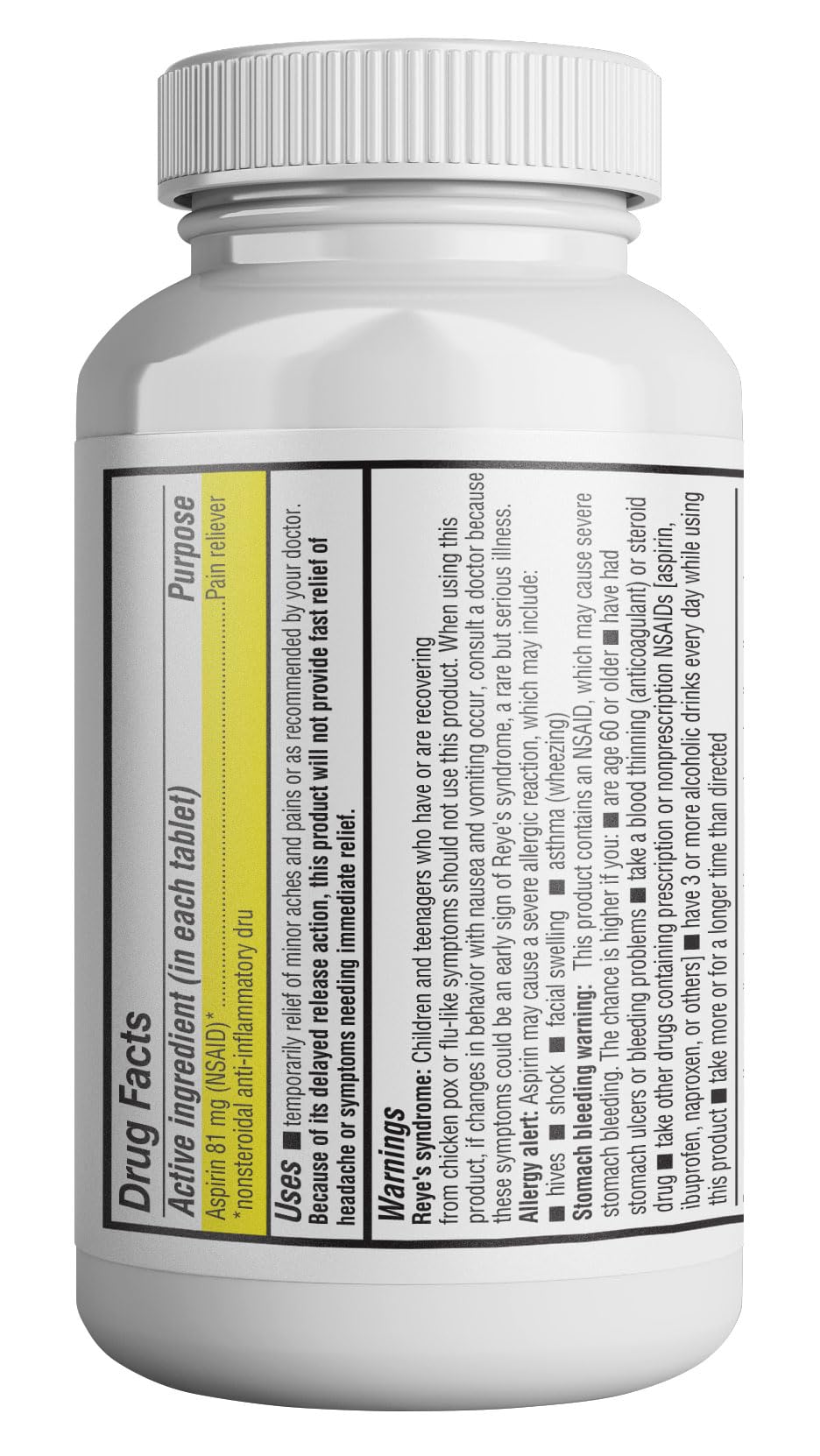 Health Pharma low dose adult aspirin 81 mg delayed release value pack