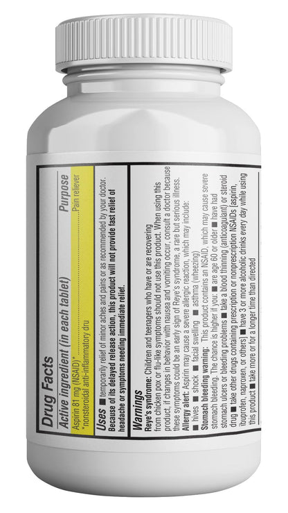 Health Pharma low dose adult aspirin 81 mg delayed release value pack
