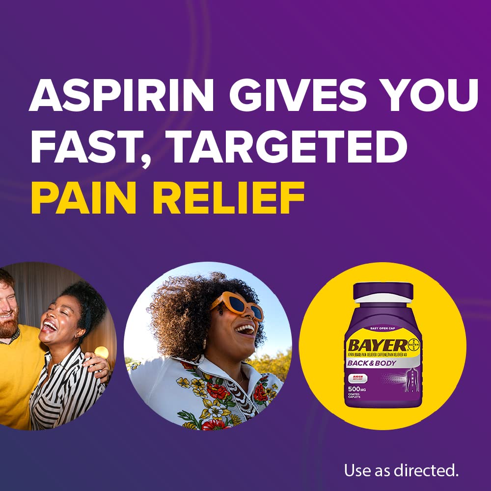Bayer Back and Body dual action pain relief imported formulation 200 count packaging angle view