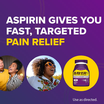 Bayer Back and Body dual action pain relief imported formulation 200 count packaging angle view