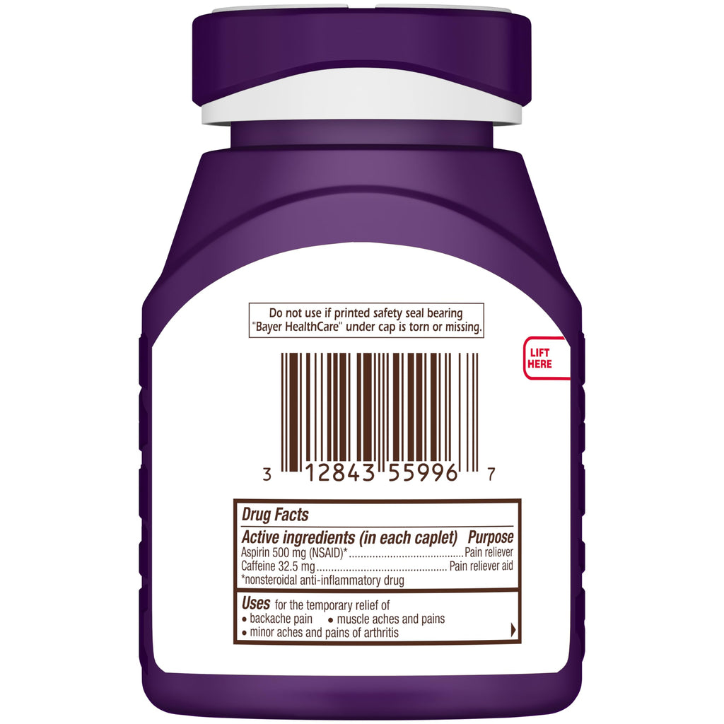 Bayer extra strength body ache relief coated caplets international health care product presentation