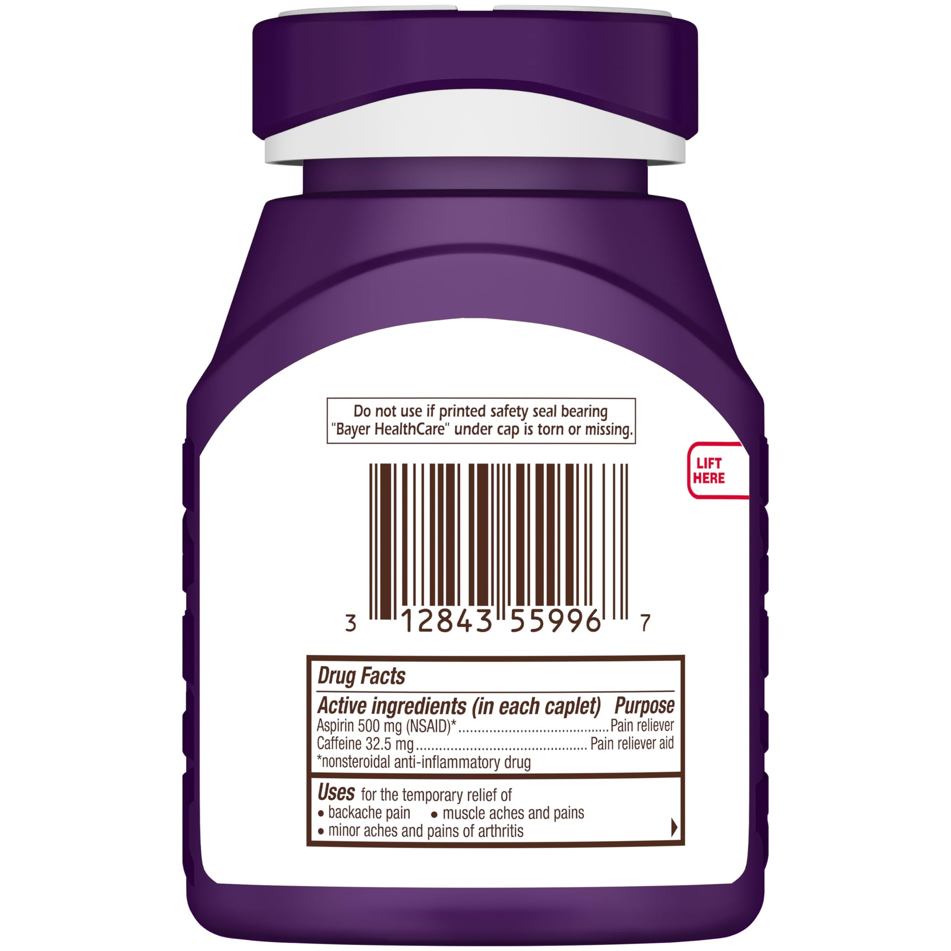 Bayer extra strength body ache relief coated caplets international health care product presentation