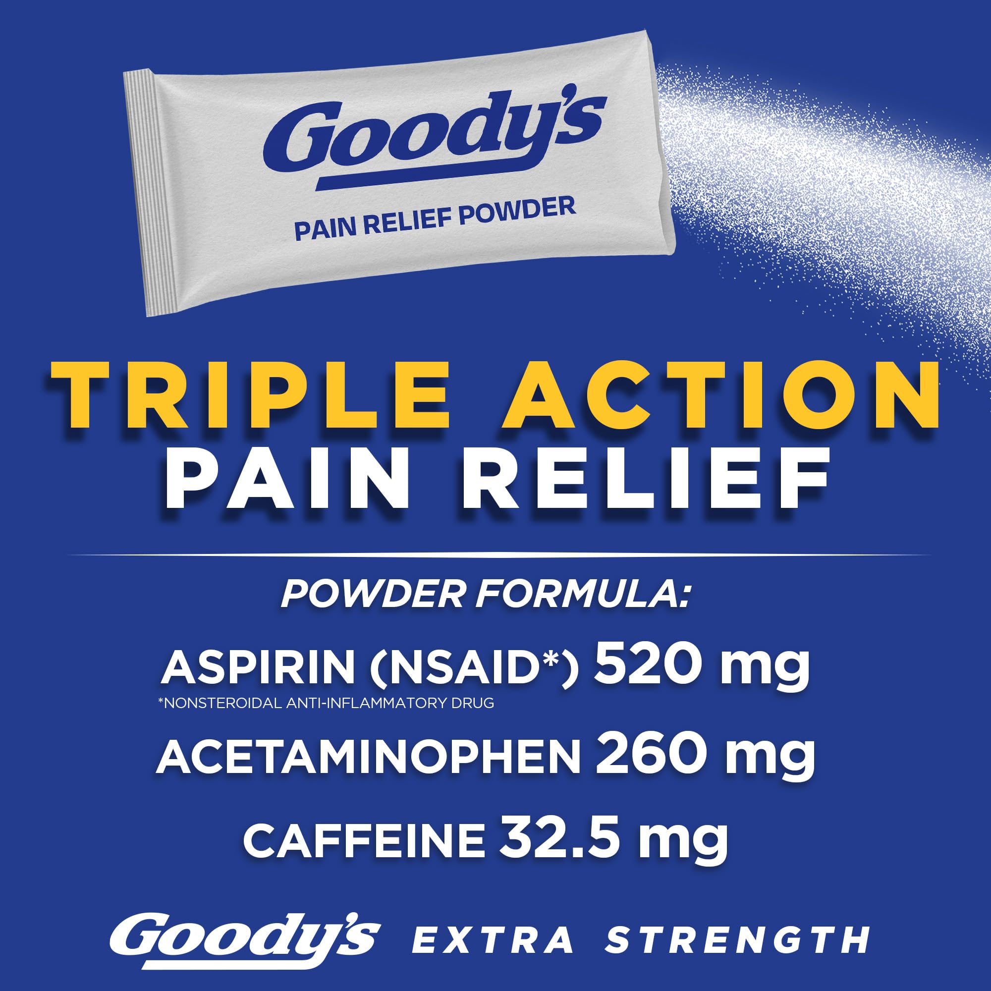 Goody's Extra Strength Headache Powder fast acting formula individual stick packets