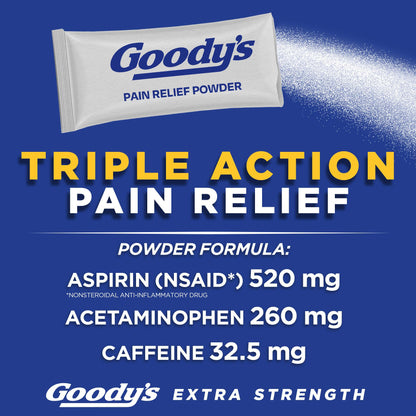 Goody's Extra Strength Headache Powder fast acting formula individual stick packets