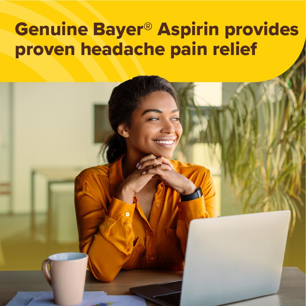 Bayer 325 mg headache relief tablets bottle label details