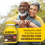 Bayer 325 milligram over the counter pain relief bottle top angle