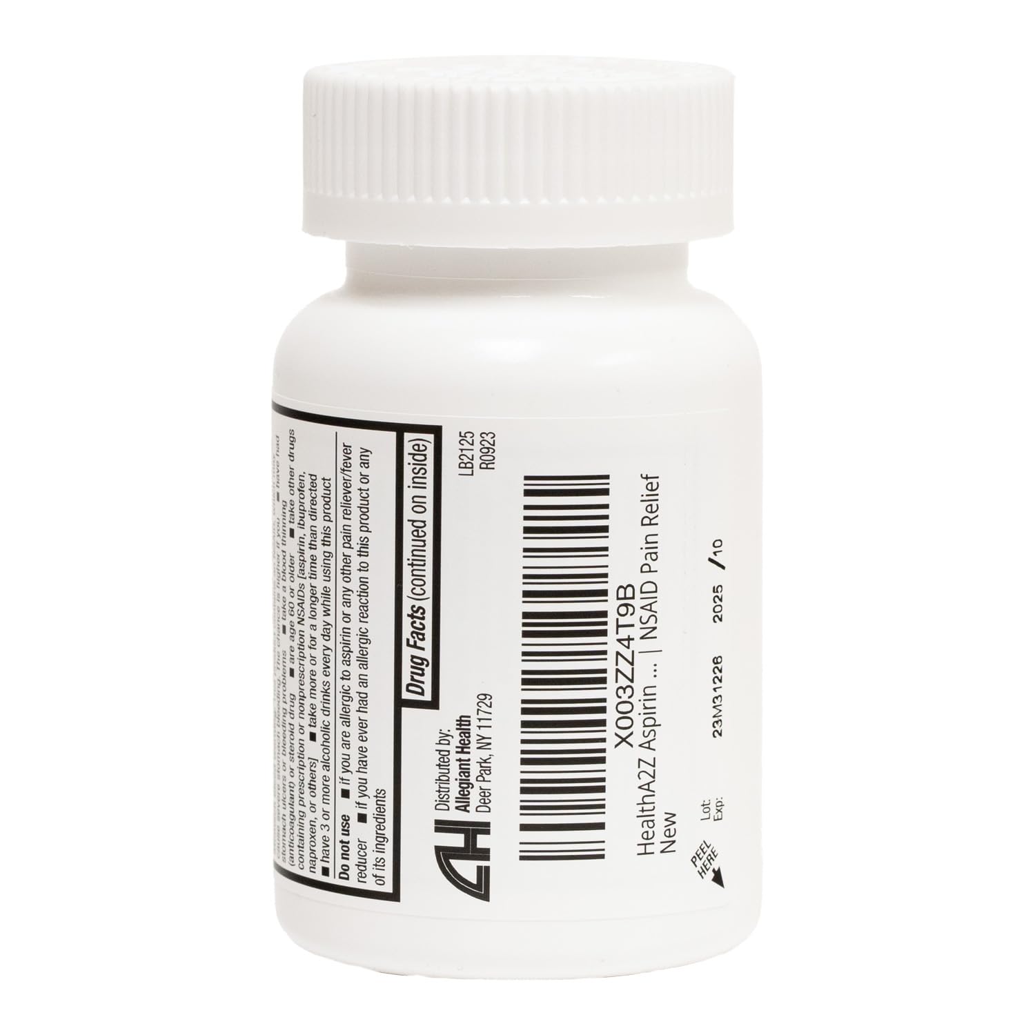 HealthA2Z 120 count pain reliever fever reducer bottle packaging