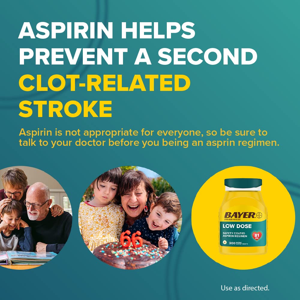 Bayer low dose aspirin 81mg delayed release tablets enteric coated for stomach comfort