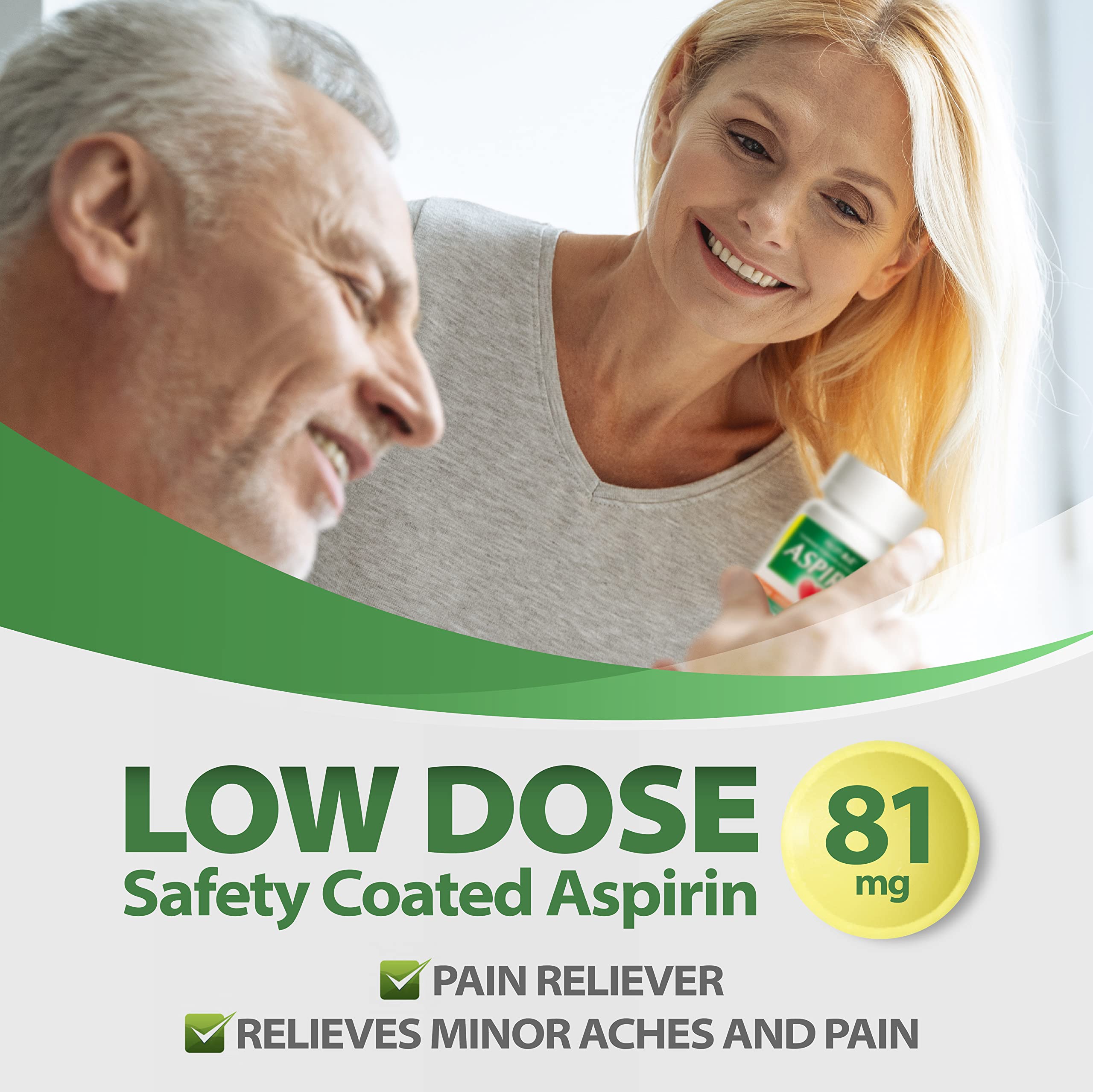 Back label of HealthA2Z aspirin showing drug facts and warnings