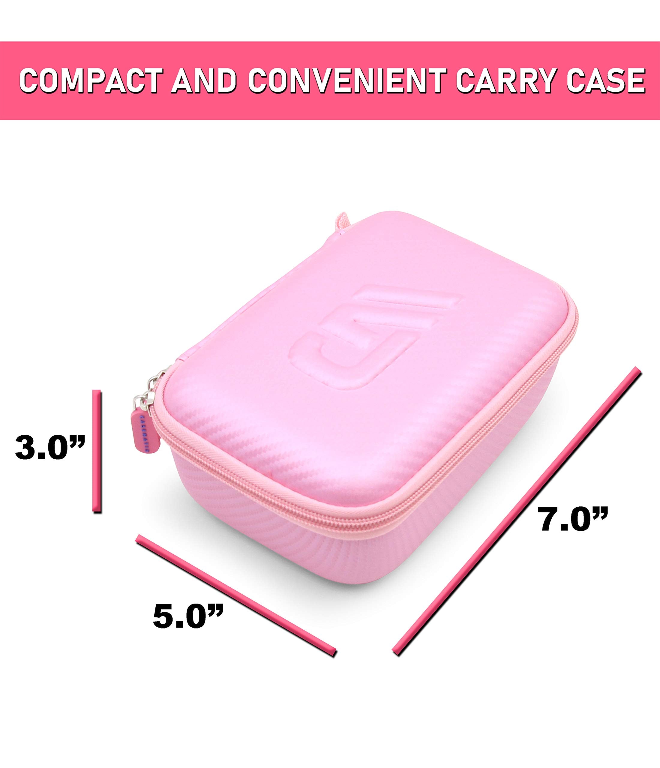 CASEMATIX pink asthma inhaler pouch opened with spacer and face mask inside